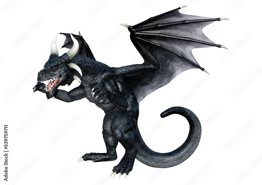 3D Rendering Fairy Tale Dragon on White 3D Rendering Fairy Tale Dragon on White