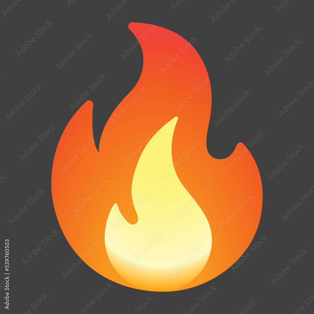 Fire vector emoji sign design. Isolated flame hot icon symbol. Fire vector emoji sign design. Isolated flame hot icon symbol.