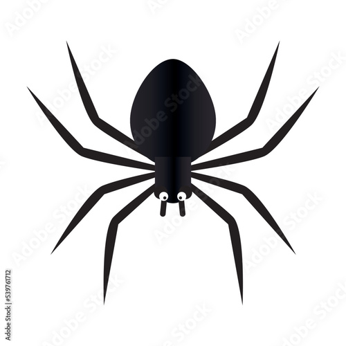 Happy halloween spider silhouette. White background icon poster. The character halloween collections and property on white background as happy festival day and party concept.