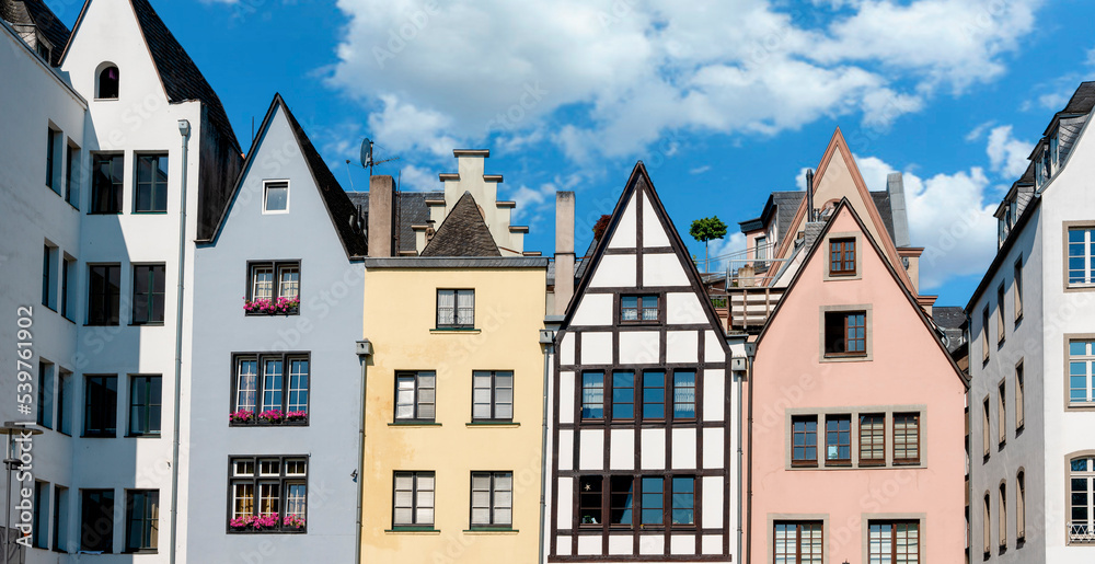ordinary multicolored narrow houses in germany
