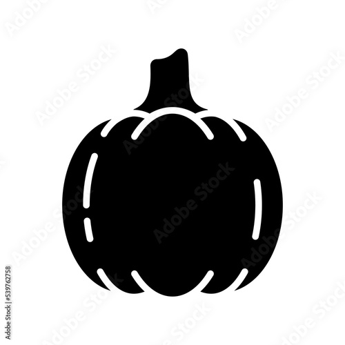 Pumpkin isolated vector glyph icon. Vegetable sign