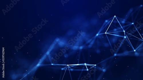 Connection concepts The Internet network comes from a polygonal connection using dots and lines, consisting of a dark blue background with space above it