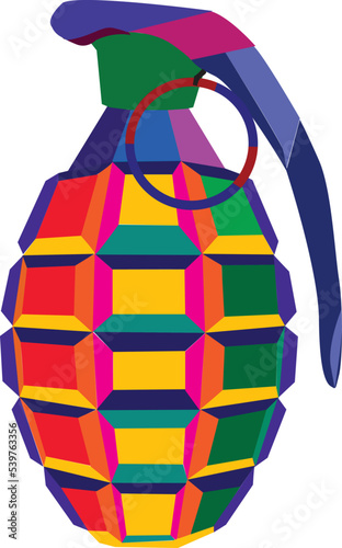 grenade wpap,vector,rainbow