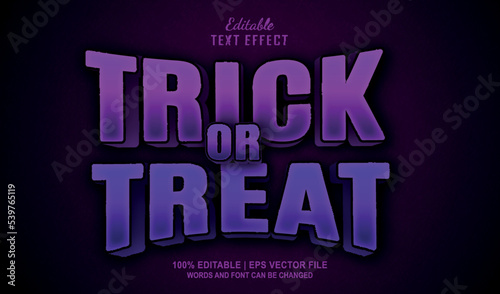 Trick or treat editable text effect 3d style theme halloween