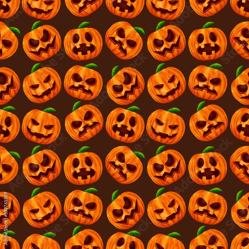 seamless pattern with halloween pumpkin