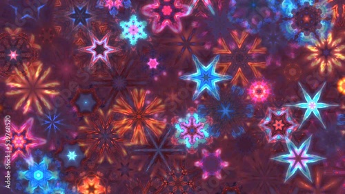 Abstract colorful kaleidoscopes that look random movement.