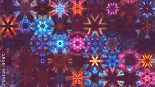 Abstract colorful kaleidoscopes that look random movement.
