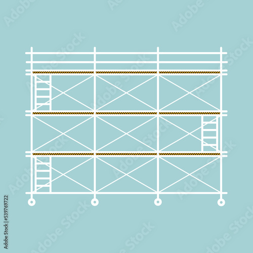 Scaffolding construction flat line icon vector.