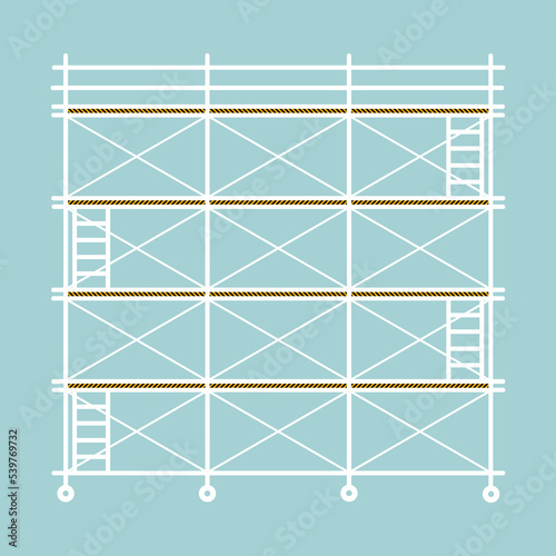 Scaffolding construction flat line icon vector.