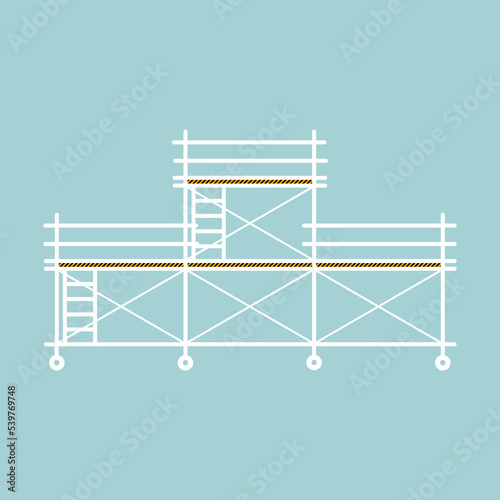 Scaffolding construction flat line icon vector.