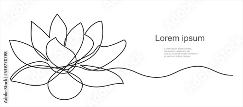 Lotus flower continuous line drawing