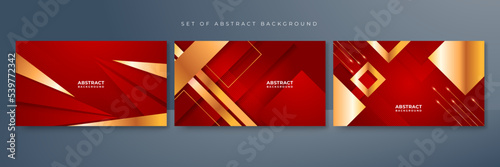 Abstract red and gold geometric background