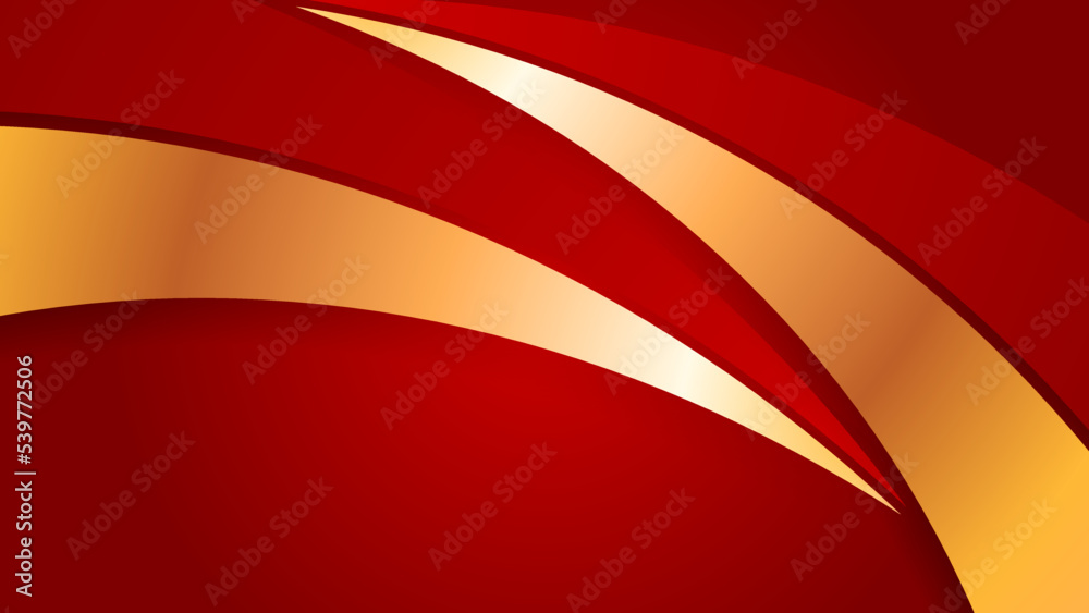 Obraz premium Abstract red and gold geometric shapes background