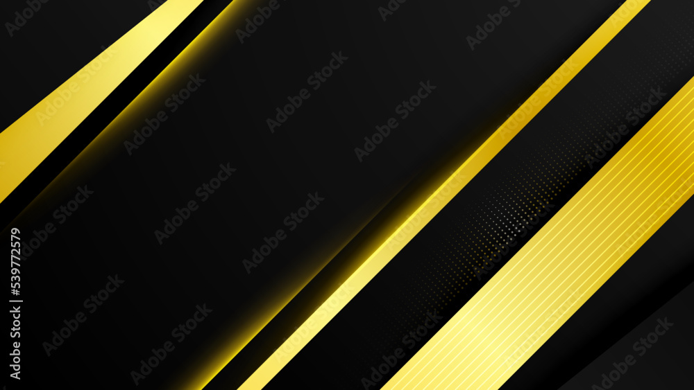 Abstract black and gold shapes background
