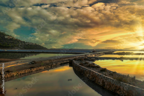 The salt flats of Ibiza, Balearic Islands. Spain