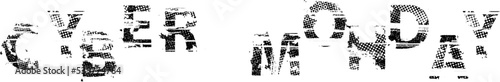 Grunge lettering Cyber Monday . Glitch effect . Distort design . vector