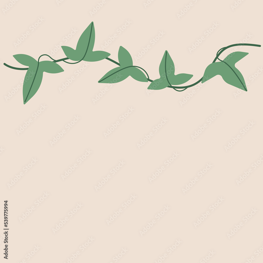 Simplicity ivy drawing flat design. Simplicity ivy drawing flat design.