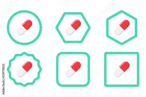 Red Pill Capsule, Medicine, vector mark symbols green style. Pill Capsule Icon Set. Free Download Red Pill Capsule, Medicine, vector mark symbols green style. Pill Capsule Icon Set. - GFXLoad