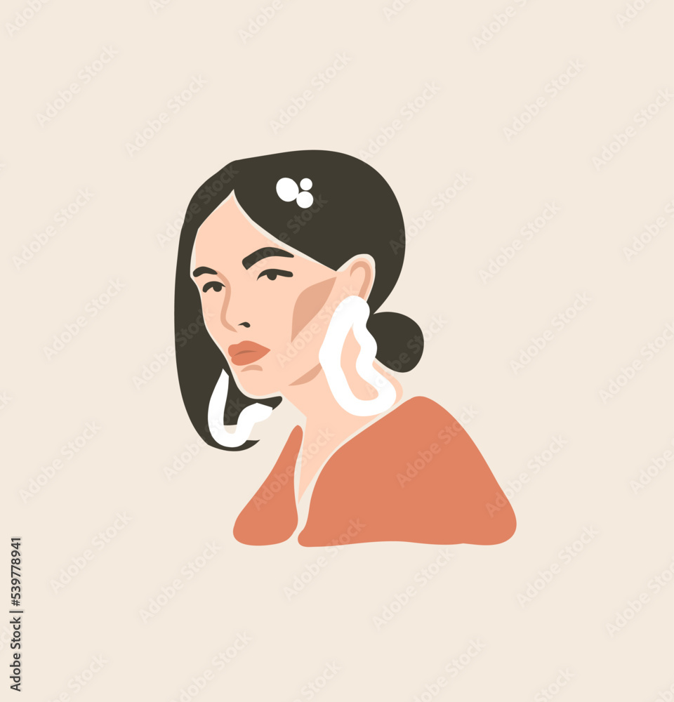 Hand drawn vector abstract stock flat graphic contemporary modern art,aesthetic fashion illustration with bohemian,beautiful modern female portrait,simple trendy style.Woman design concept art. Hand drawn vector abstract stock flat graphic contemporary modern art,aesthetic fashion illustration with bohemian,beautiful modern female portrait,simple trendy style.Woman design concept art.
