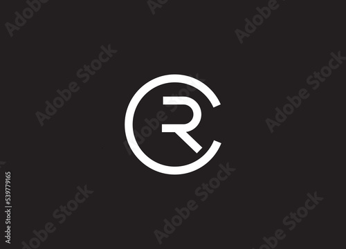 Creative letter CR typographic minimal logo design