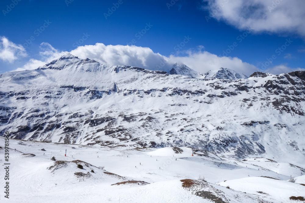 Ski slopes of Val cenis in the french alps