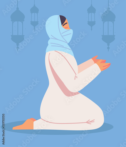 arabic woman praying gesture