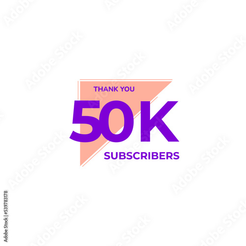 THANK YOU 50K FOLLOWERS CELEBRATION ICON TEMPLATE DESIGN  VECTOR GOOD FOR SOCIAL MEDIA, CARD , POSTER
