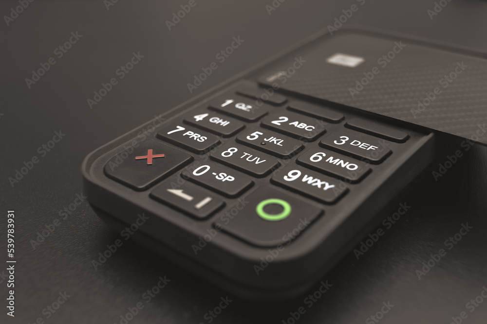 Payment terminal and credit card. Shopping. Payment terminal and credit card. Shopping.