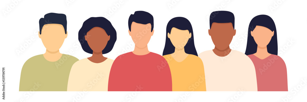 Business people team in casual cloths. Male and female faces group. Multicultural people crowd. Human portraits collection. Vector illustration isolated on white. Business people team in casual cloths. Male and female faces group. Multicultural people crowd. Human portraits collection. Vector illustration isolated on white.