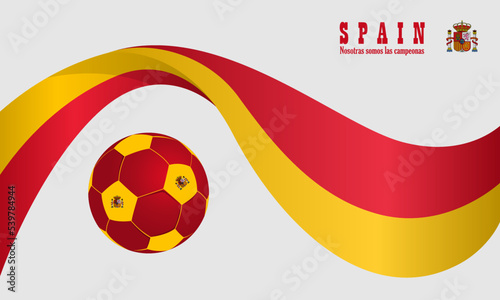 vector abstract background spain flag, vector illustration and text, perfect color combination