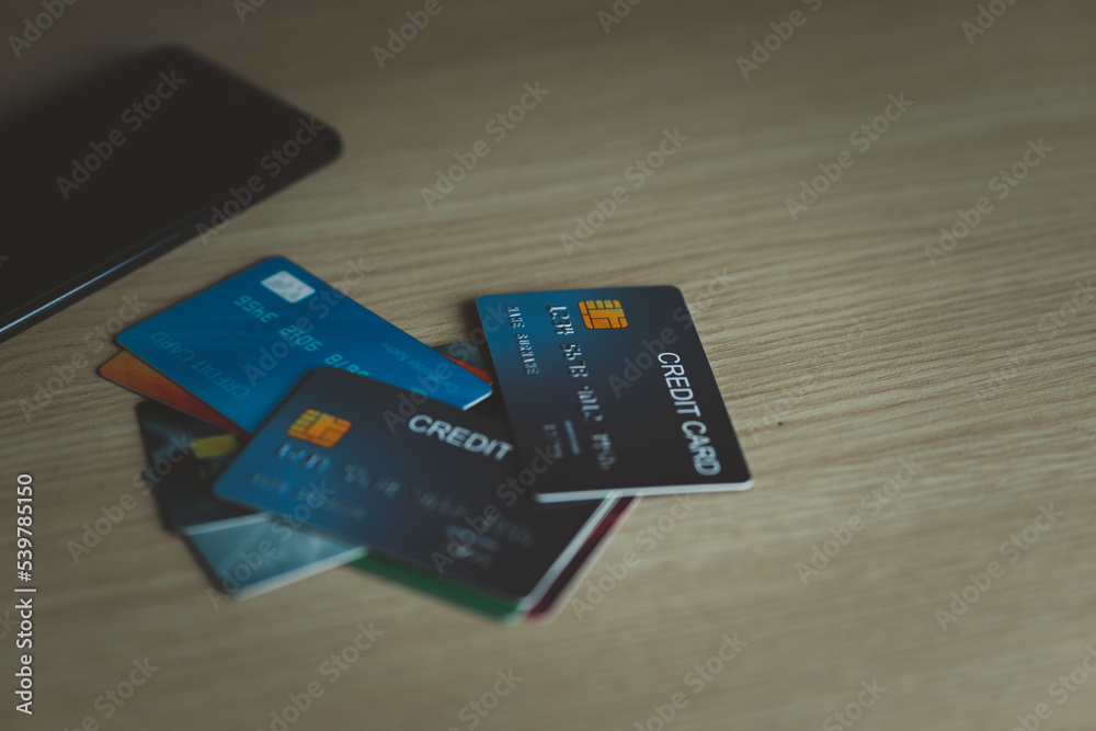 phone, credit card, online shopping concept phone, credit card, online shopping concept