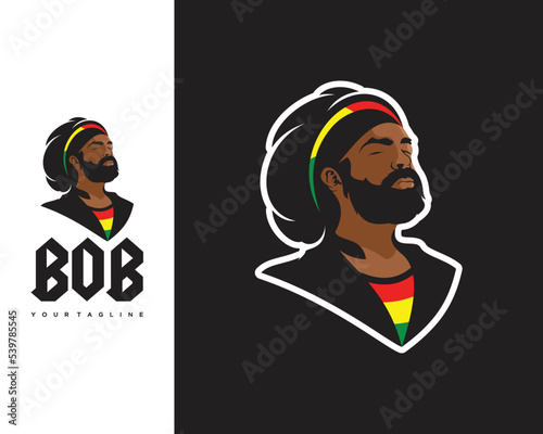 Black guy, rastaman, smokes cant marijuana. Cannabis leaves