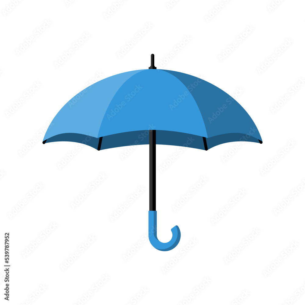 Umbrella flat icon. Blue umbrella. Rain protection. For web design