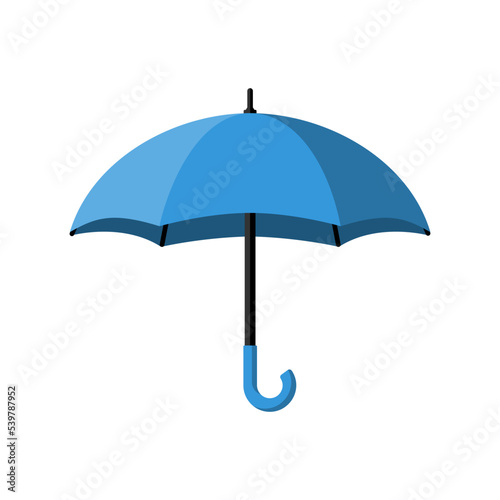 Umbrella flat icon. Blue umbrella. Rain protection. For web design, mobile applications, and printing. Vector illustration flat style. Symbol of protection and safety.