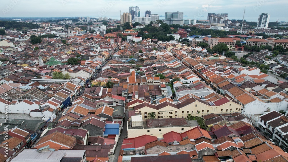 Malacca, Malaysia - October 16, 2022: The Historical Landmark Buildings and Tourist Attractions of Malacca