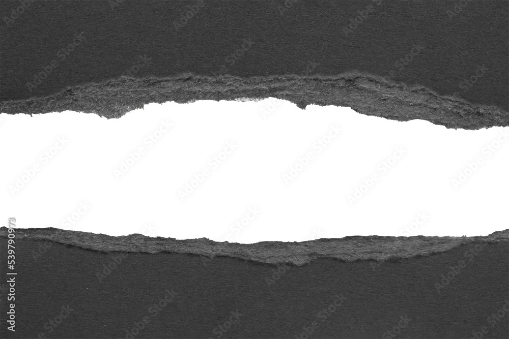 Black ripped paper torn edges strips isolated on white background Black ripped paper torn edges strips isolated on white background