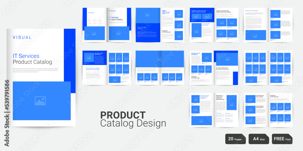 IT Services Product Catalog Product Look book Design Stock Vector