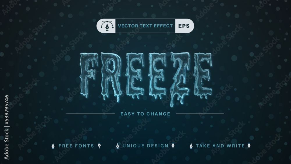 Freeze - Editable Text Effect, Font Style