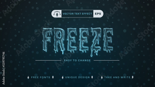 Freeze - Editable Text Effect, Font Style