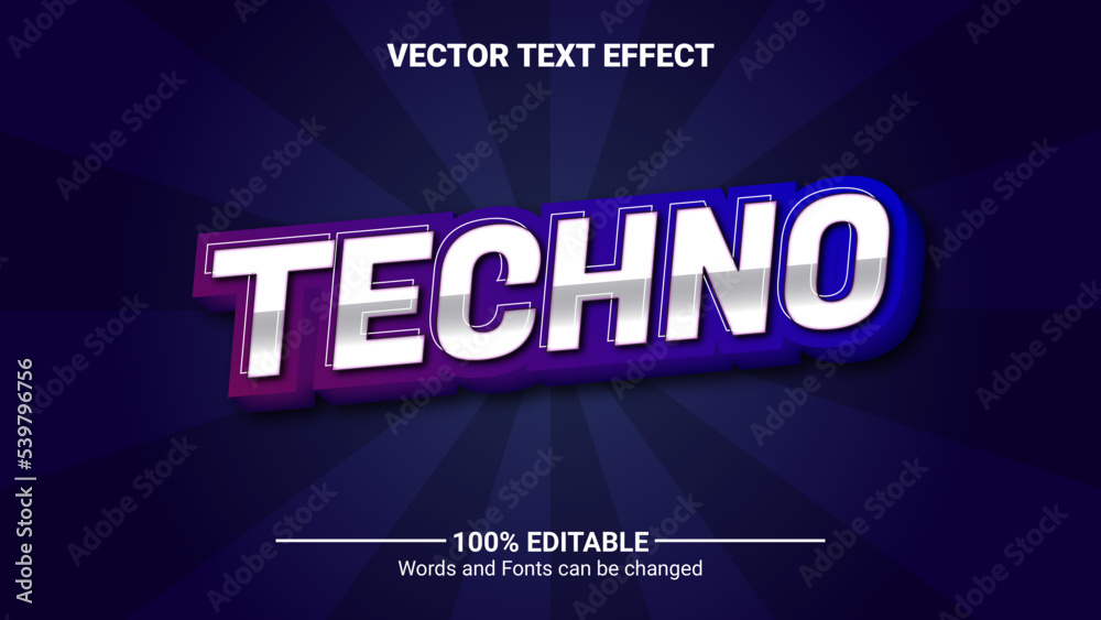 modern techno neon editable text effect