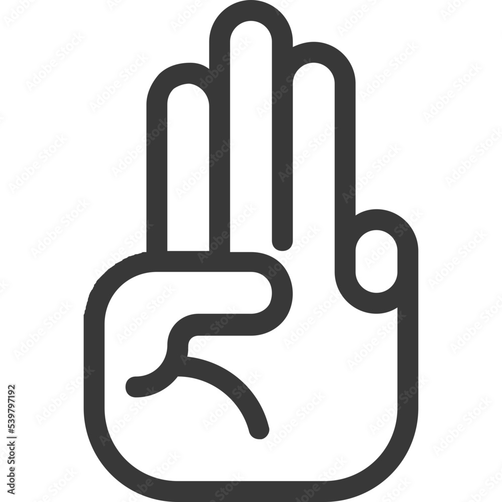 three gesture finger emoji hand icon three gesture finger emoji hand icon