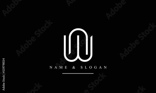 UW, WU, U, W abstract letters logo monogram