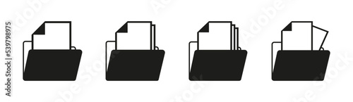 Folder with  documents vector icons. File folders icons. Vector illustration graphic design. eps10