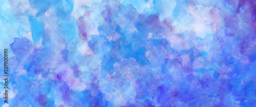 Slika na platnu Blue and purple vector watercolor art background