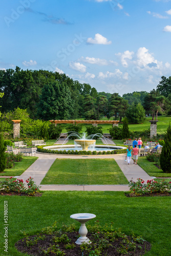 beautiful park with a fountain