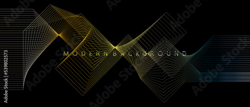 Modern background abstract geometric and wavy lines design. Vector illustration © HOKOIKO