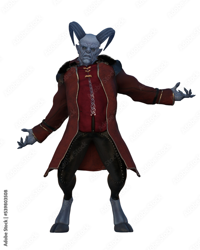 3D rendering of the Krampus demon from European folklore, like a 3D rendering of the Krampus demon from European folklore, like a