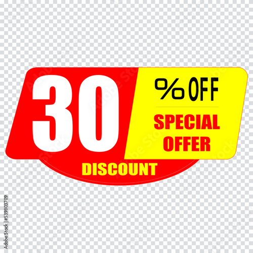 30 percent discount sign icon. Sale symbol. Special offer label
