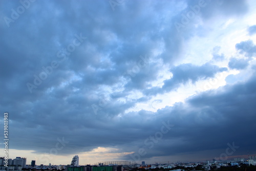 dark blue cloud with white light sky background and midnight evening time   © BloodysAlice