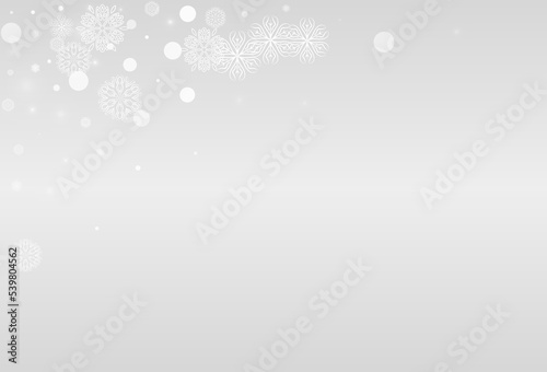 Silver Snowfall Vector Grey Background. Sky Snow